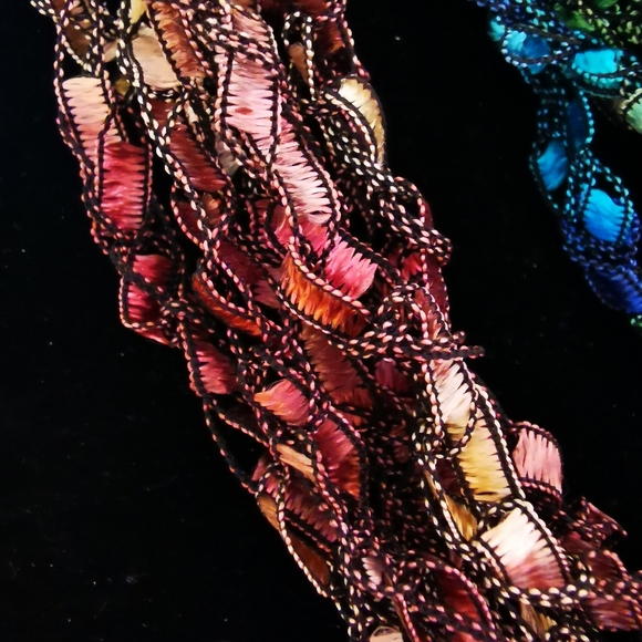 Multi Strand Braided Fabric Necklace Pair - Picture 5 of 17